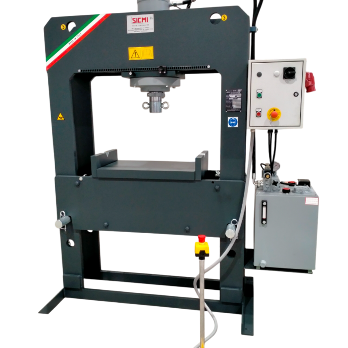 Hydraulic workshop press with foot pedals